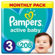 pieluchy pampers active baby-dry 2 mini 228 szt