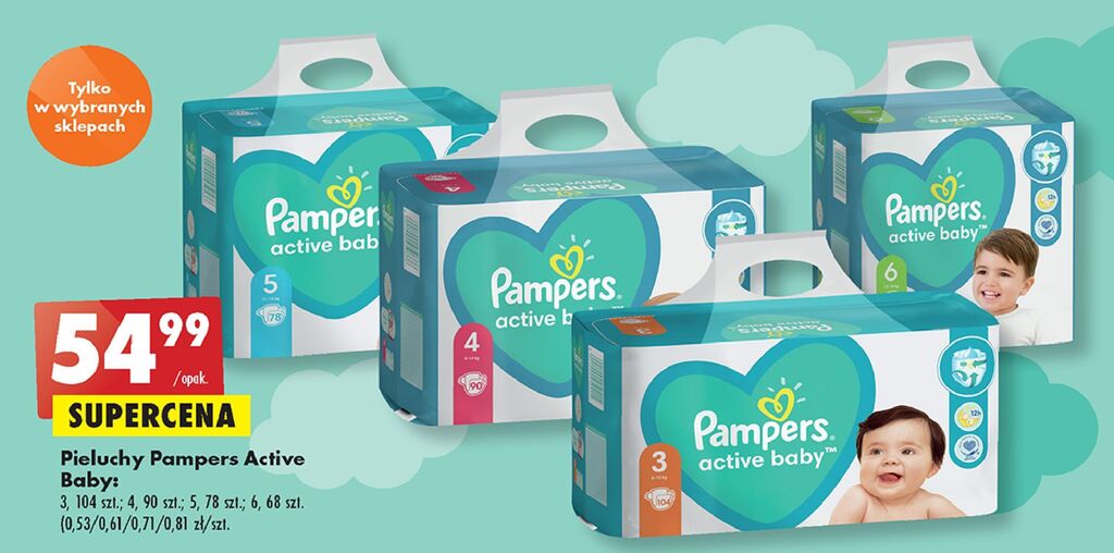 pampers sleep&play pieluchy rozmiar 3 midi 4-9kg 58 sztuk