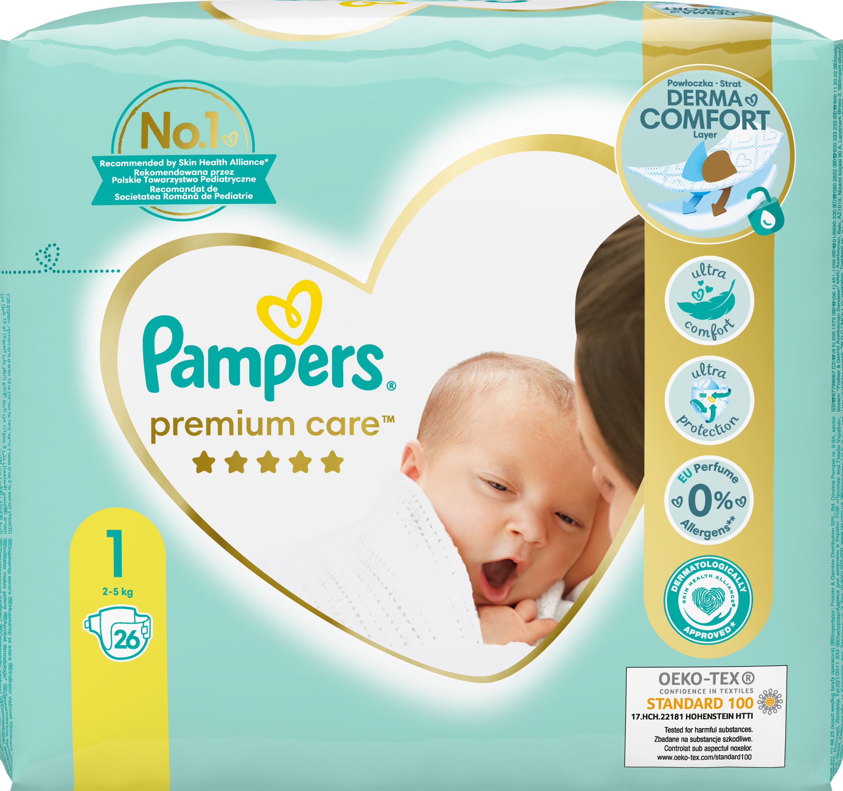 pampers premium care pieluchy rozmiar 1 newborn 2-5kg 22 sztuki