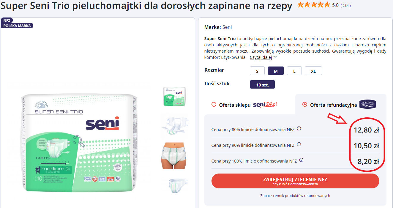 pampers dla osob straszych po niemiecku