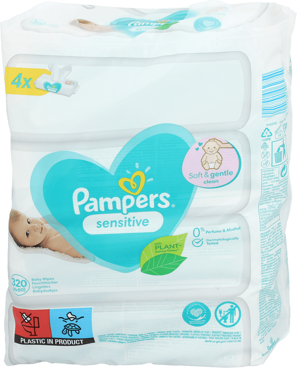 pampers fresh clean chusteczki dla niemowląt 6 x 64 sztuki