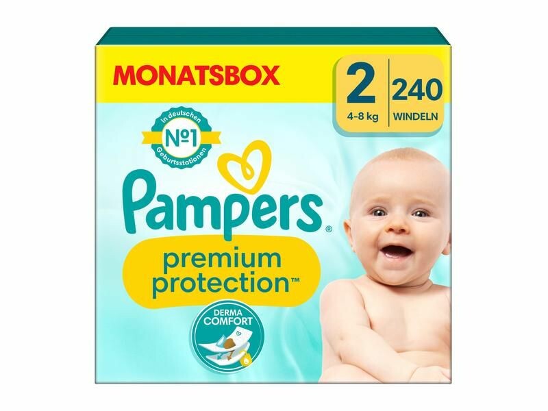 pampers żólte zielone