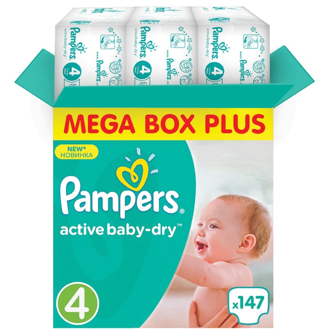 pampers active baby-dry pieluchy rozmiar 3 midi 5-9kg 208 sztuk