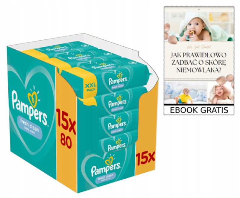 pampers chusteczki nawilżane dla niemowląt 4 x 52 szt