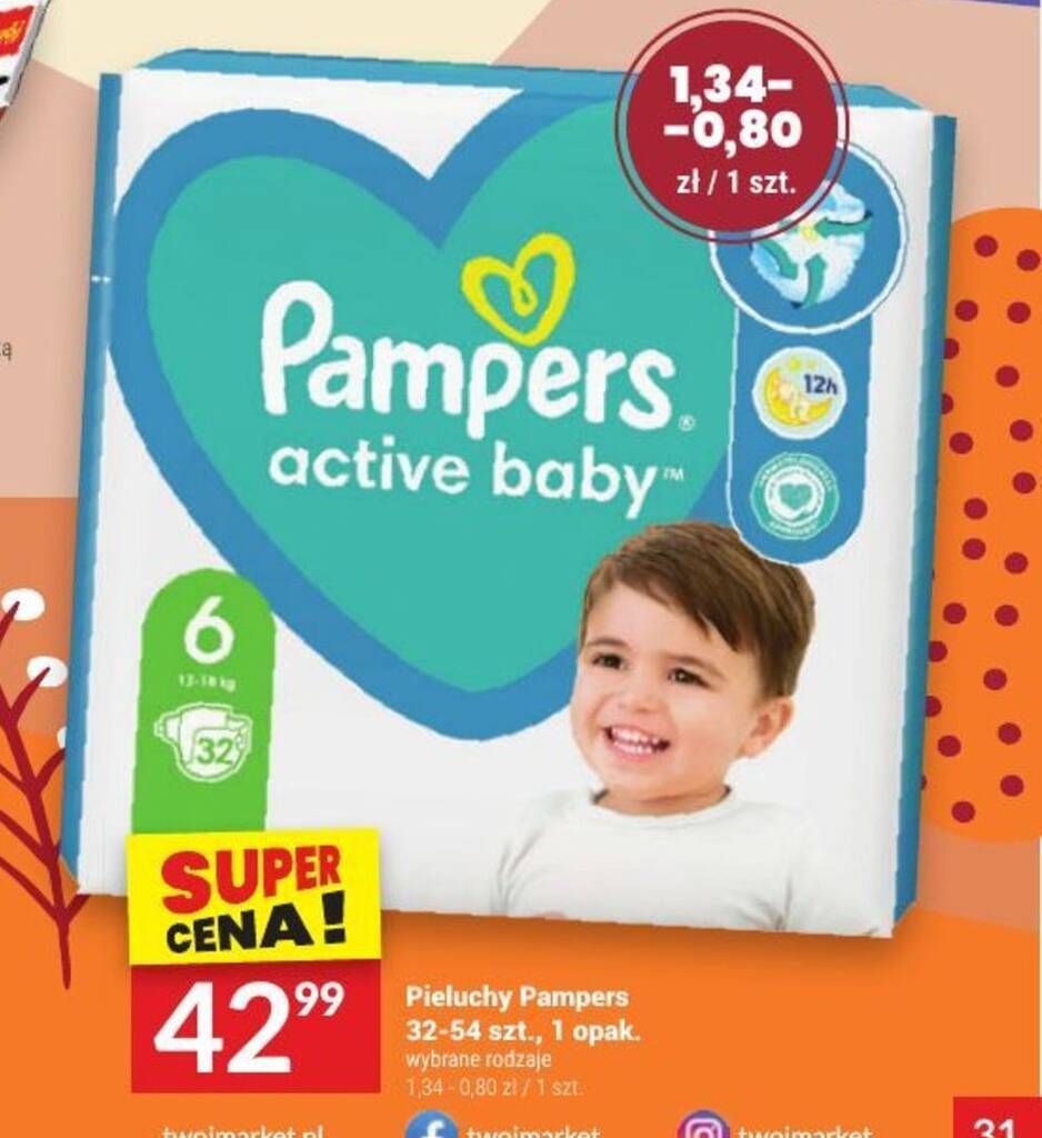 pieluchomajtki pampers 5 48 szt