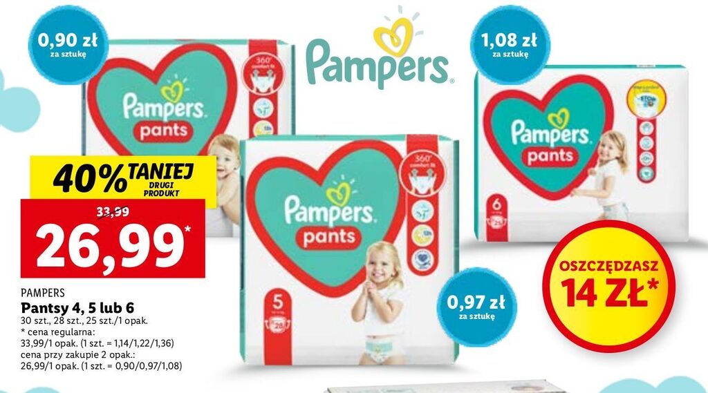 tesco pampers pielucho majtki