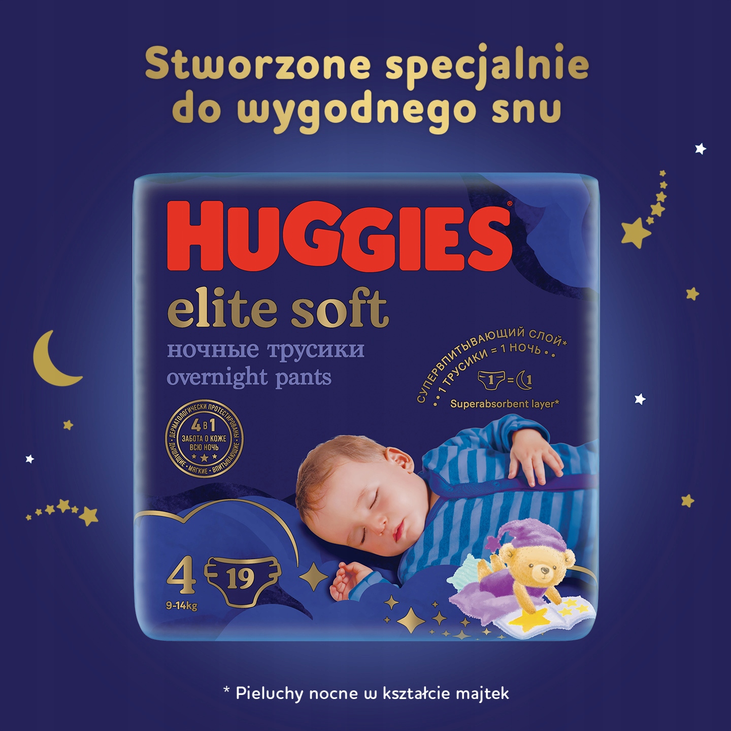 e miesięczne niemowlę suchy pampers po nocy