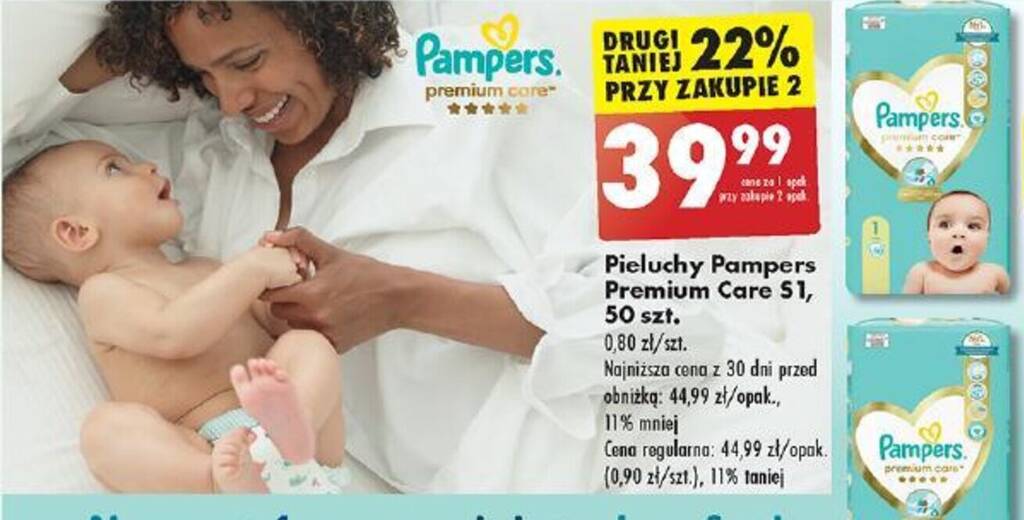 ktoś nosi 15 pieluchy pampers od 50 do