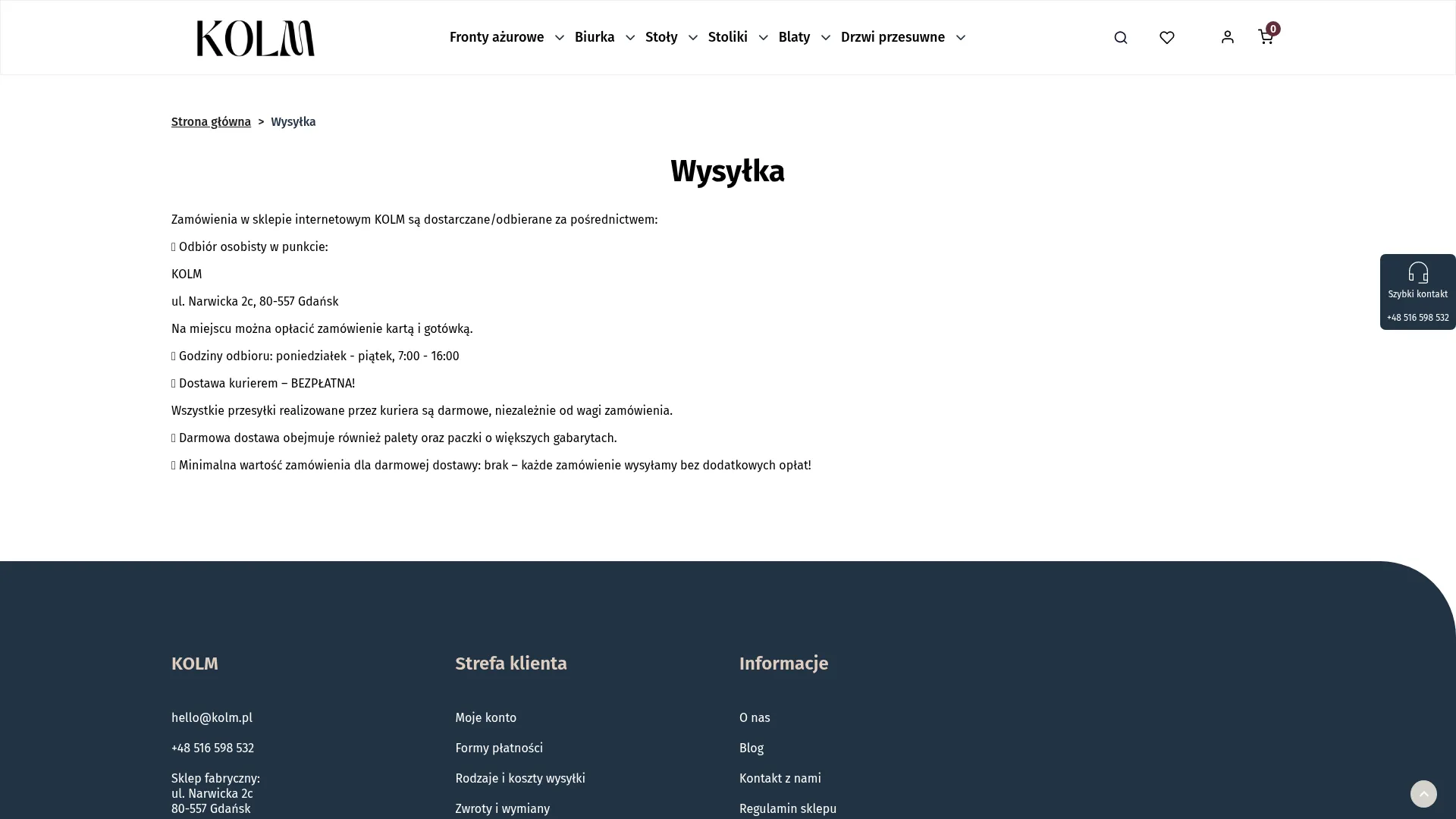 Gdańska Fabryka Mebli KOLM - zrzut ekranu