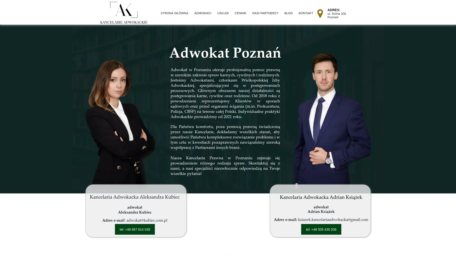 Kancelaria Adwokacka Aleksandra Kubiec - zrzut ekranu