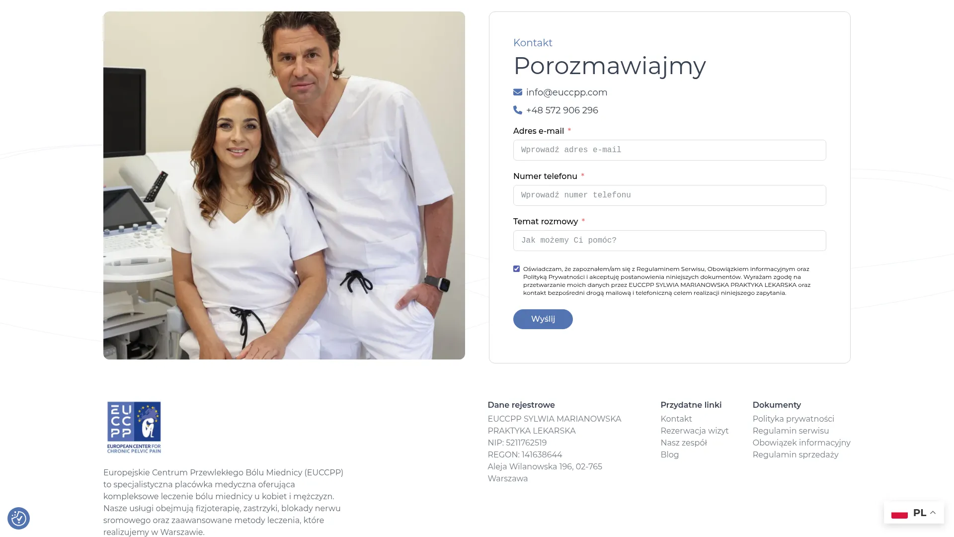 EUCCPP Sylwia Marianowska Praktyka Lekarska - zrzut ekranu
